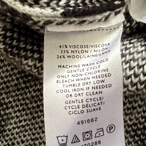 Loft Heart Print Mock Neck Sweater Size XS Petite - Picture 4 of 5